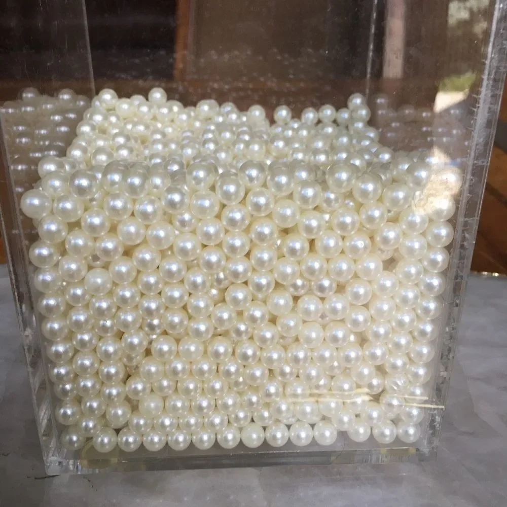 ACRYLIC PEARL Filled Flip Top Box for Decor!